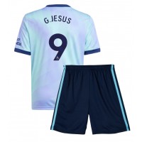 Camisa de Futebol Arsenal Gabriel Jesus #9 Equipamento Alternativo Infantil 2024-25 Manga Curta (+ Calças curtas)